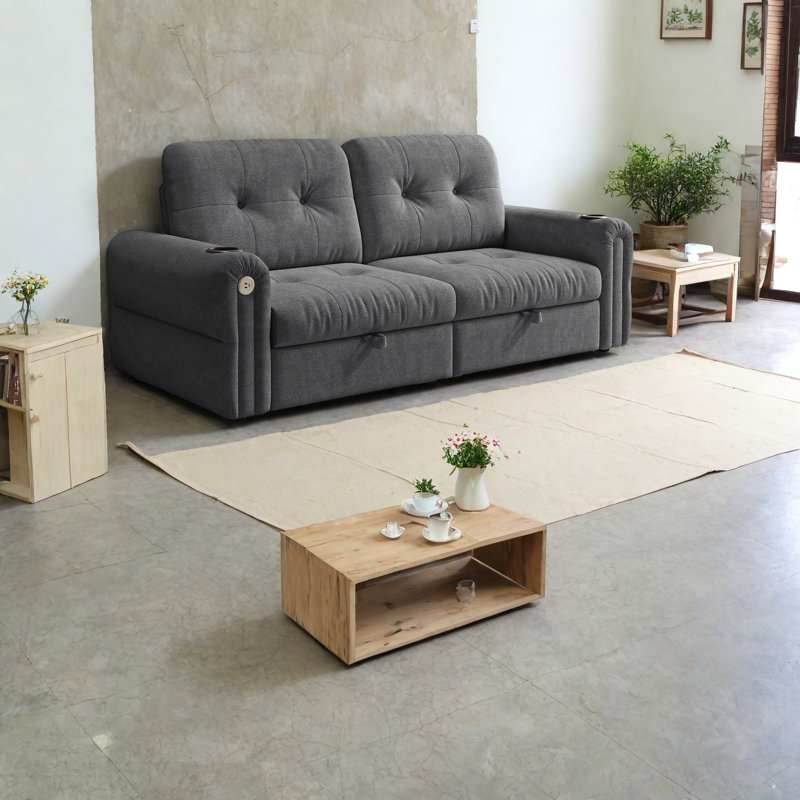 Canapé en chenille multifonctionnel et moderne, convertible en lit, idéal pour les espaces de vie