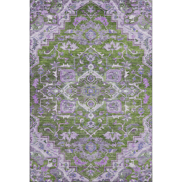 Premium Machine Washable Prisco Olive Rug