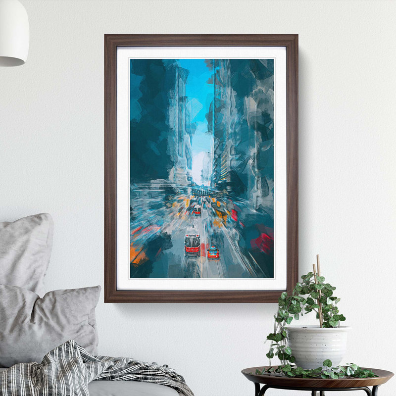 Toronto in Canada in Abstract - Picture Frame Graphic Art Print, Walnut, 60cm H x 40cm W x 2cm D