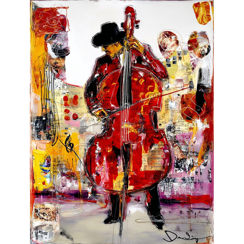 «Red Cello», art mural sur toile, L 12 po x H 16 po x P 1 po