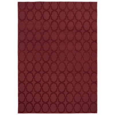 Togut Geometric Tufted Chili Red Area Rug