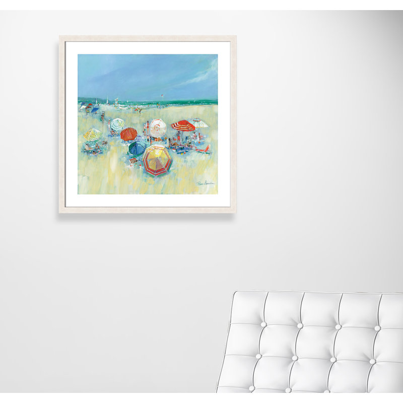 Alaurah «The Shore II», reproduction d'art encadrée, H 28 po x l 28 po x P 1,13 po, Texture grain de bois blanc