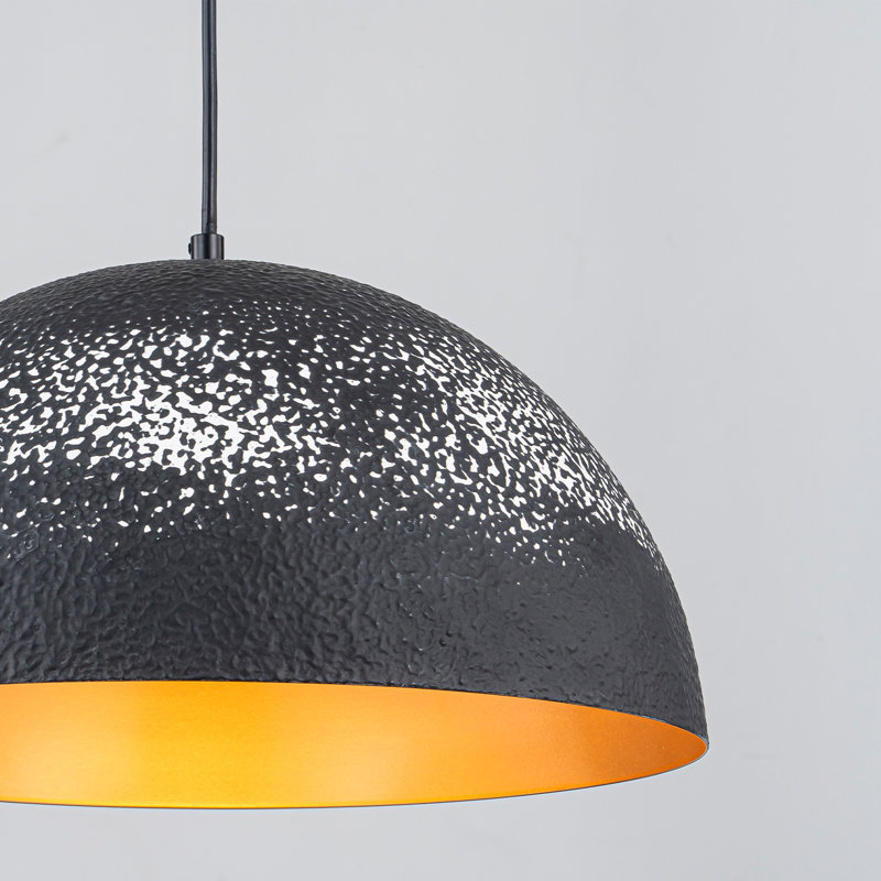 Luminaire suspendu dôme 1 lumière noir et blanc