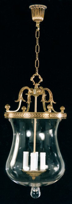 Annecliffe 3 - Light French Gold With Brown Patina Geometric Pendant, 43cm H x 21cm diameter