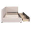 Lit de jour rembourré avec 2 tiroirs de rangement, structure de canapé-lit simple, aucun sommier nécessaire, tissu en lin-1490827316