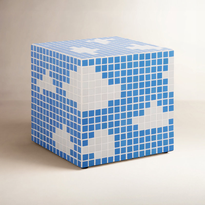 Table d'appoint Hikari, Bleu clair/blanc