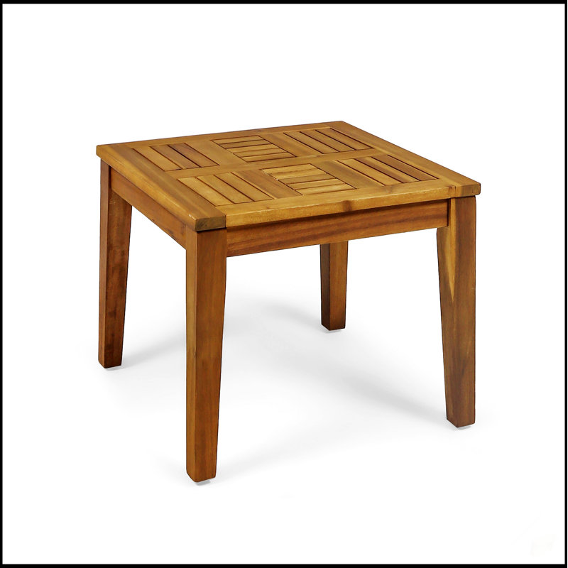 Hampton Acacia Wood Side Table With Durable And Stylish Design For Outdoor Living Spaces, Weather-Resistant And Easy To Assemble.