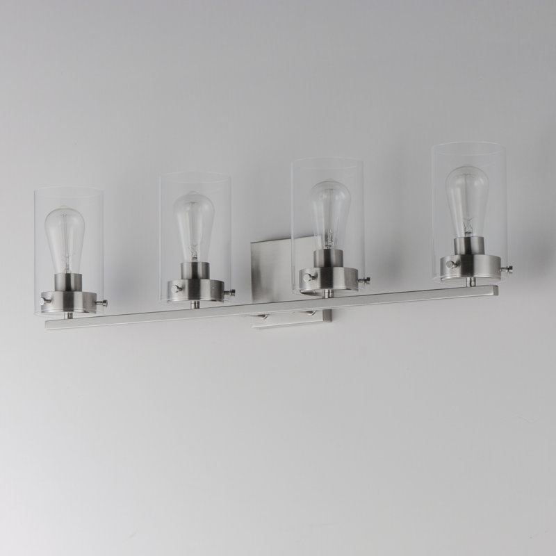 4 - Light Dimmable Vanity Light, Satin Nickel