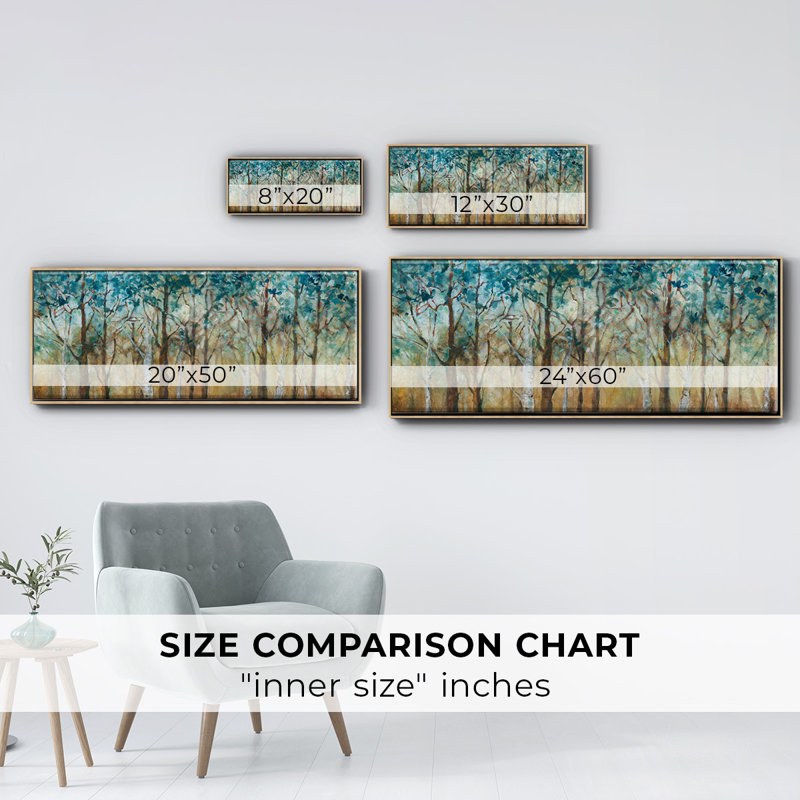 Sunlit Birch Grove- Framed Canvas