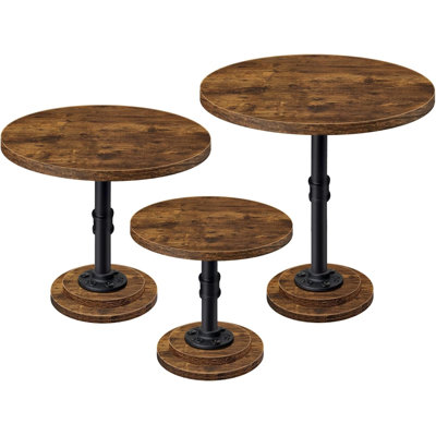 Présentoir à gâteaux rustique en bois industriel (ensemble de 3)