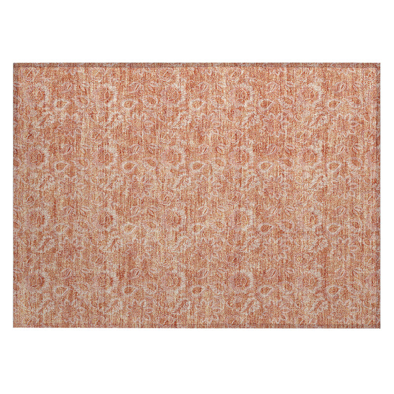 Washable Floral Indoor / Outdoor Rug, Rectangle 1'8" x 2'6"