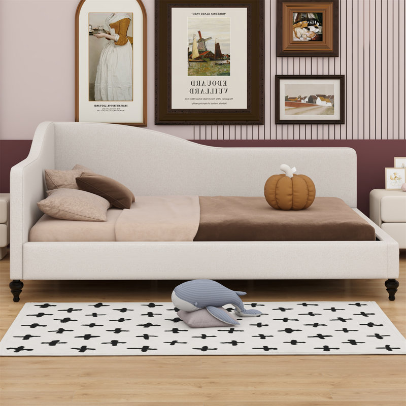 Lit de jour tapissier plat, Double, Beige