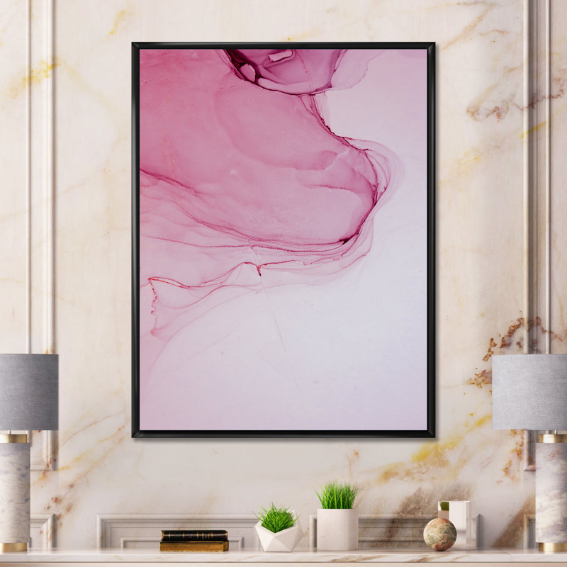 Art de marbré de luxe - Illustration de toile moderne, H 32 po x l 16 po x P 1 po, Toile avec cadre flottant noir