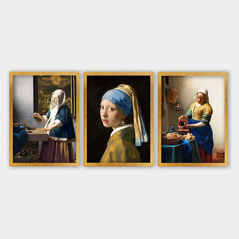 Elegant Decorative Framed Painting Set (3 Pieces), 13.8 x 17.7 inches Each | 100% Wooden with 100% Polystyrene Frame (Thickness: 0.8 inches) | UV Digital Printing, Perfect for Living Room & Home Décor
