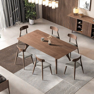 Creative solid wood rectangular dining table set