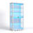  Glass Display Cabinet, 5-tier Display Cabinet With Lock, Bookcasewith 3 Color Led Lights-2101799795