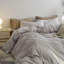 MooMee Duvet Cover Set 100% Washed Cotton Twill Ultra Soft Linen Like Textured-107383171-115279052