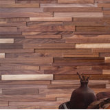 1/2 in x 7-7/8 in x 47-1/4 in Black Walnut 3D Solid Hardwood Interlocking Wall Plank