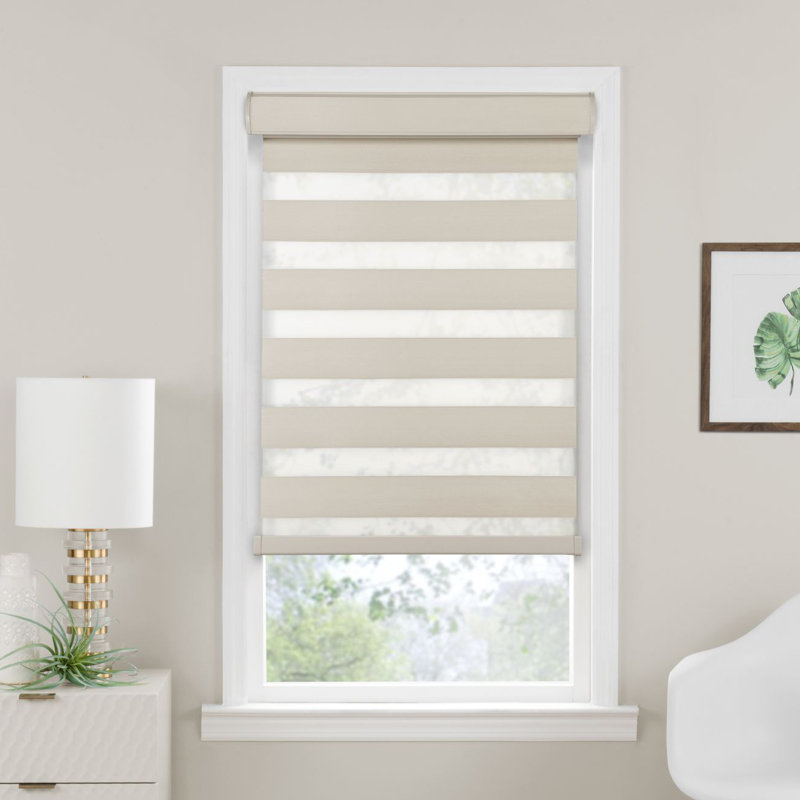 Store à enroulement obscurcissant double couche Lilie, Tan, L 31 po x L 72 po
