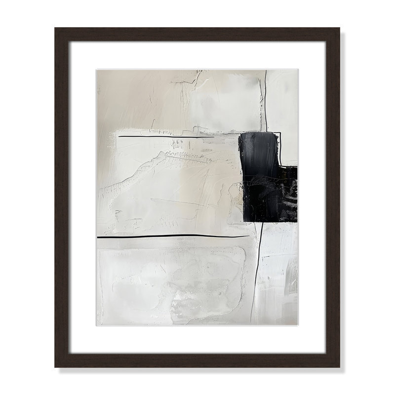 «Neutral Balance I Print» par Lazar Studio, L 16 po x H 19 po, Matted Print, Noyer à grain ouvert