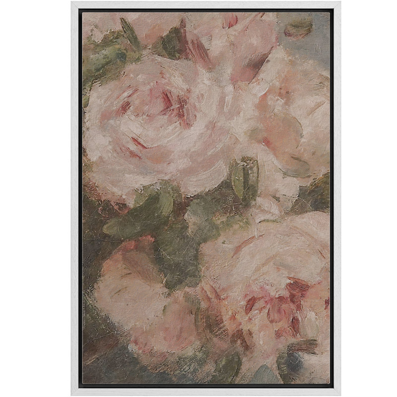 Roses roses antiques, illustrations botaniques rustiques champêtre, Blanc, H 36 po x l 24 po
