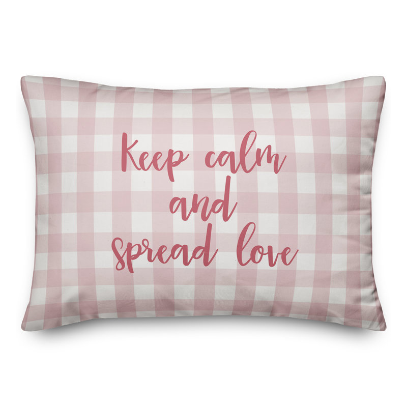  Keep Calm And Spread Love Throw Pillow, Pink