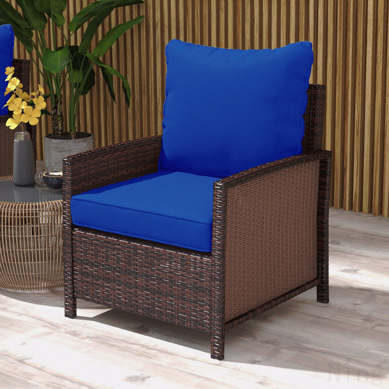 4-Piece Patio Chair Cushion And Back Pillow Set, Seat Replacement Patio, Cushions Set For Outdoor Garden Furniture, Navy Blue