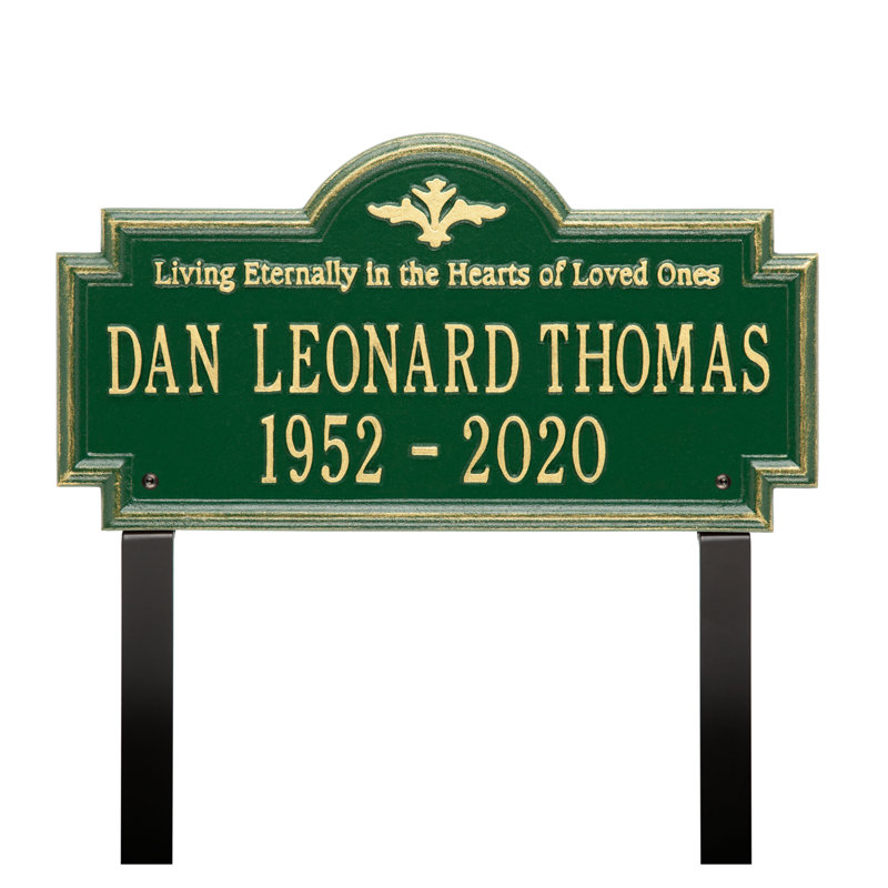 Arlington 'Living Eternally' Memorial Plaque, Yes, Green/Gold