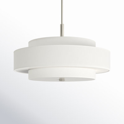 Flaire 5-Light Dimmable Steel Drum Chandelier with Linen Blend Shade