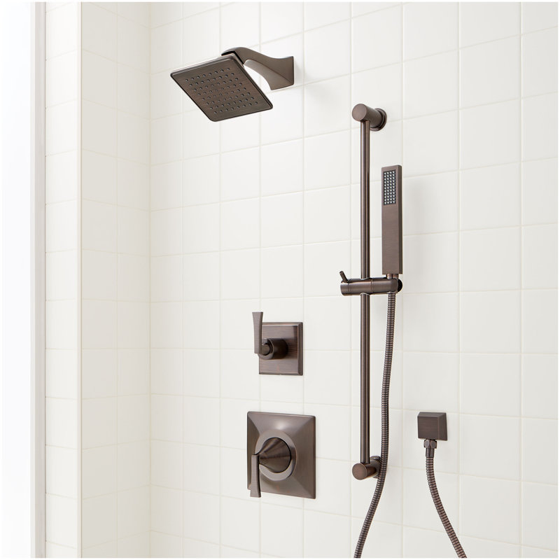 Vilamonte Pressure Balance Shower System with Slide Bar and Hand Shower - Polished Nickel, Oil Rubbed Bronze