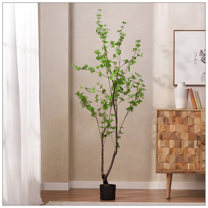ARTIFICIAL DISC LEAF TREE, 70.9" H x 35.4" W x 35.4" D