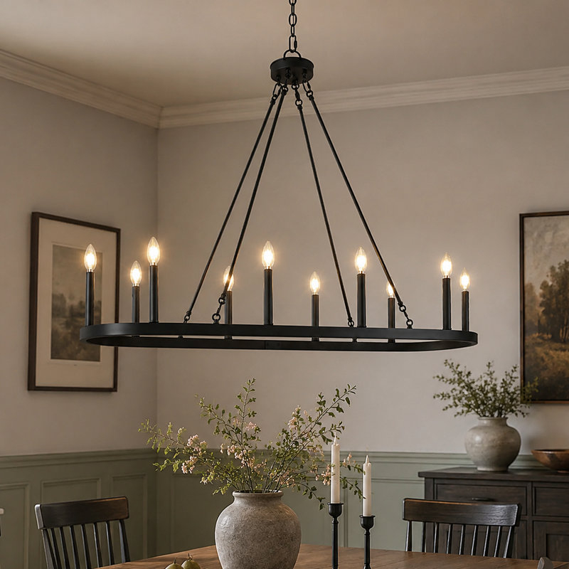 Otho 10 - Light 50"W Oversized Dimmable Oval Kitchen Island Pendant
