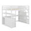 Lit mezzanine avec bureau et tablettes, deux tiroirs intégrés, escalier de rangement-132134203-132134202