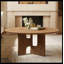 Table basse 31,5 pouces ronde en placage de bois de frêne rustique pour petit salon