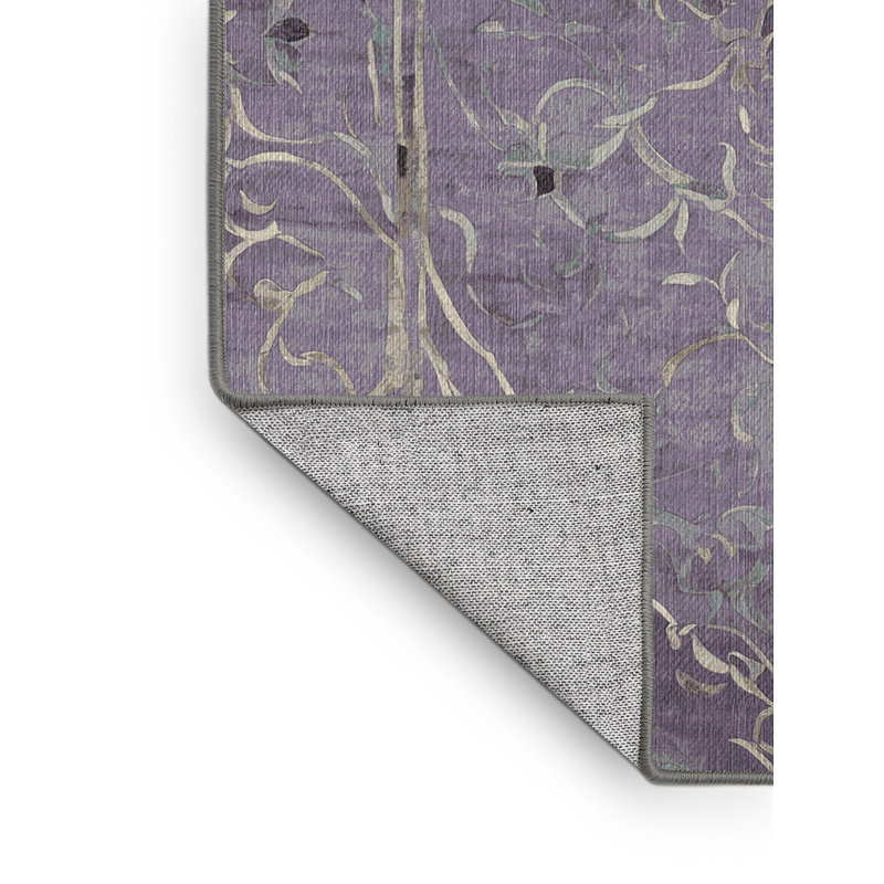 Tapis rose lavable à la machine, Carré 8 pi