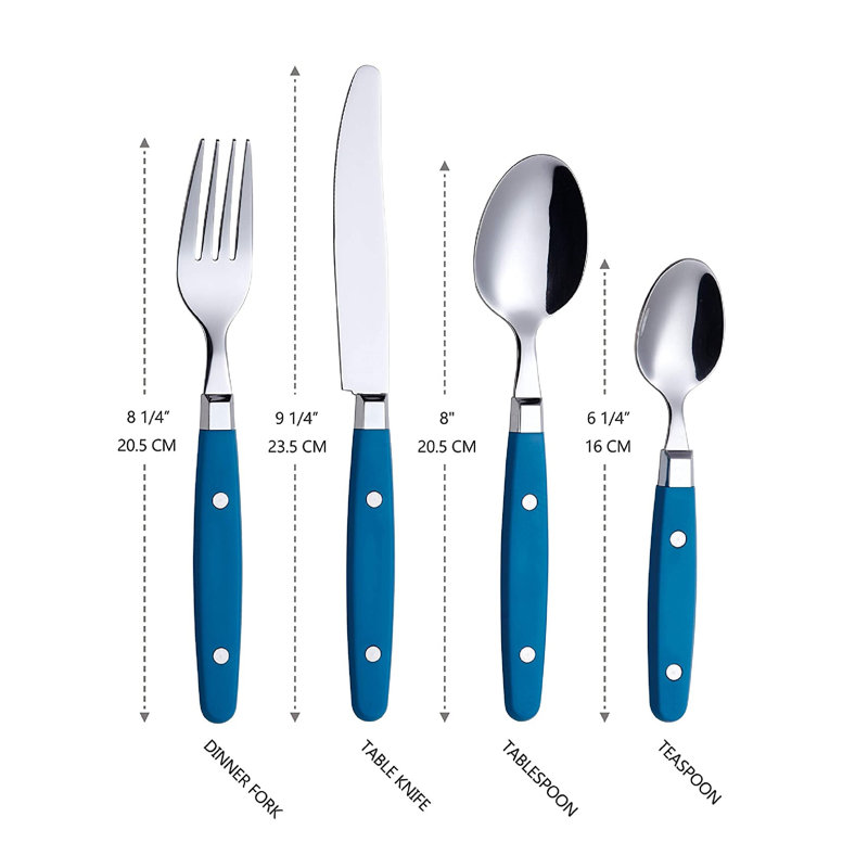 Ensemble de couverts 24 pièces Blimi, service pour 6, Bleu
