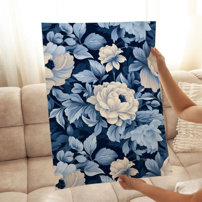 «Floral Dreaming of Flowers Blue Cottage», reproduction d'art non encadrée