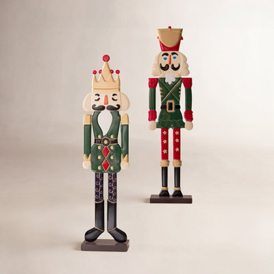 2-Piece Festive Nutcracker Statue