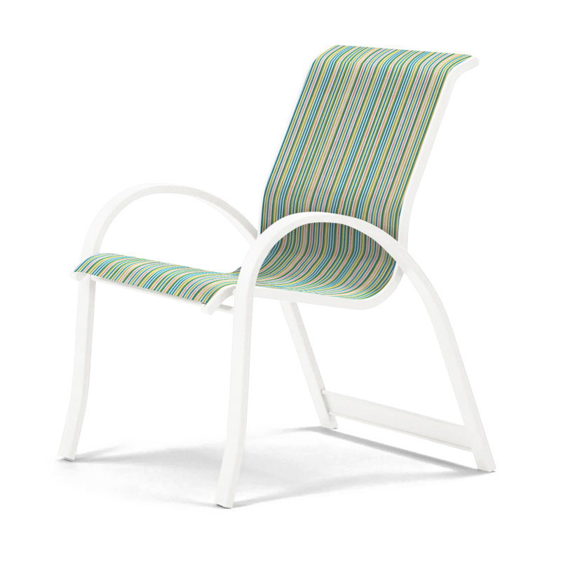 Aruba Stacking Patio Dining Armchair, Fiesta, White