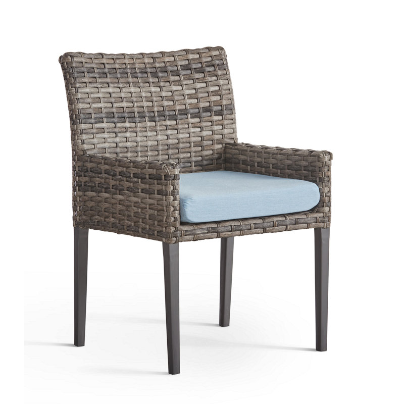 Ensemble de salle à manger rectangulaire en osier avec coussins 84 po Doyle, Toile Toile Toile Sunbrella®