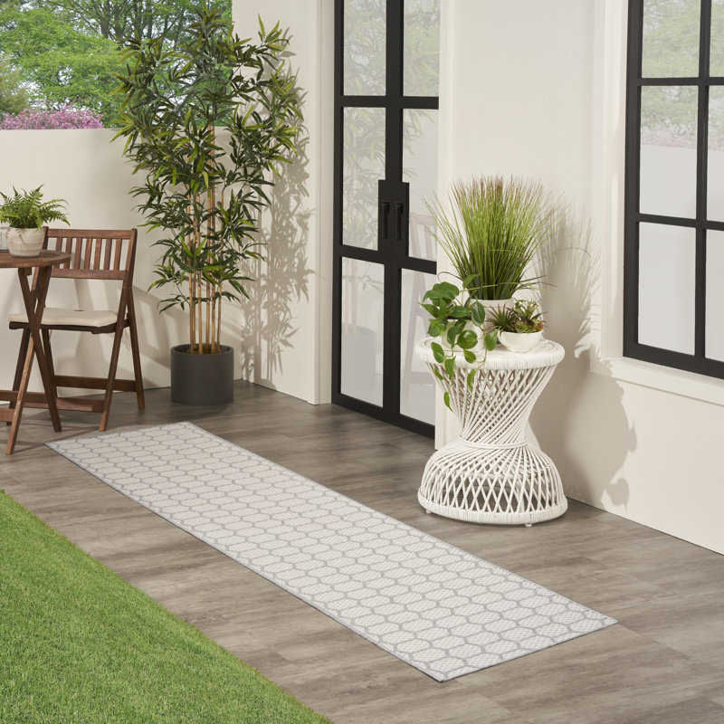 Kowtko Geometric Indoor/Outdoor Area Rug , Runner 2'2" x 10'