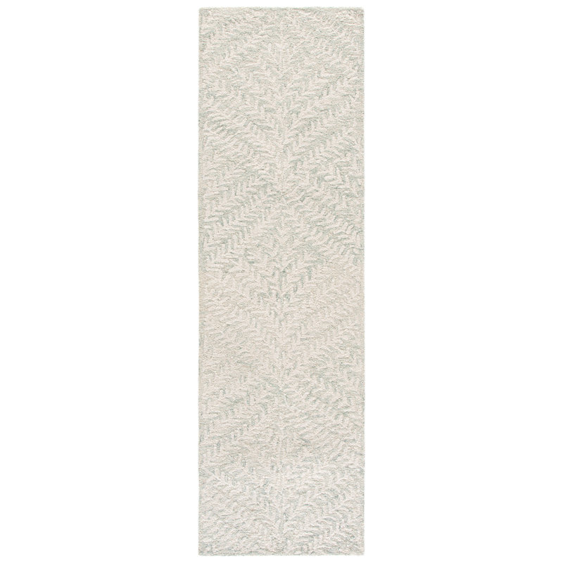 Martha Stewart 3552 Hand Tufted 80% Wool; 20% Cotton Damask Rug, 2'-3" X 8'-0" Runner