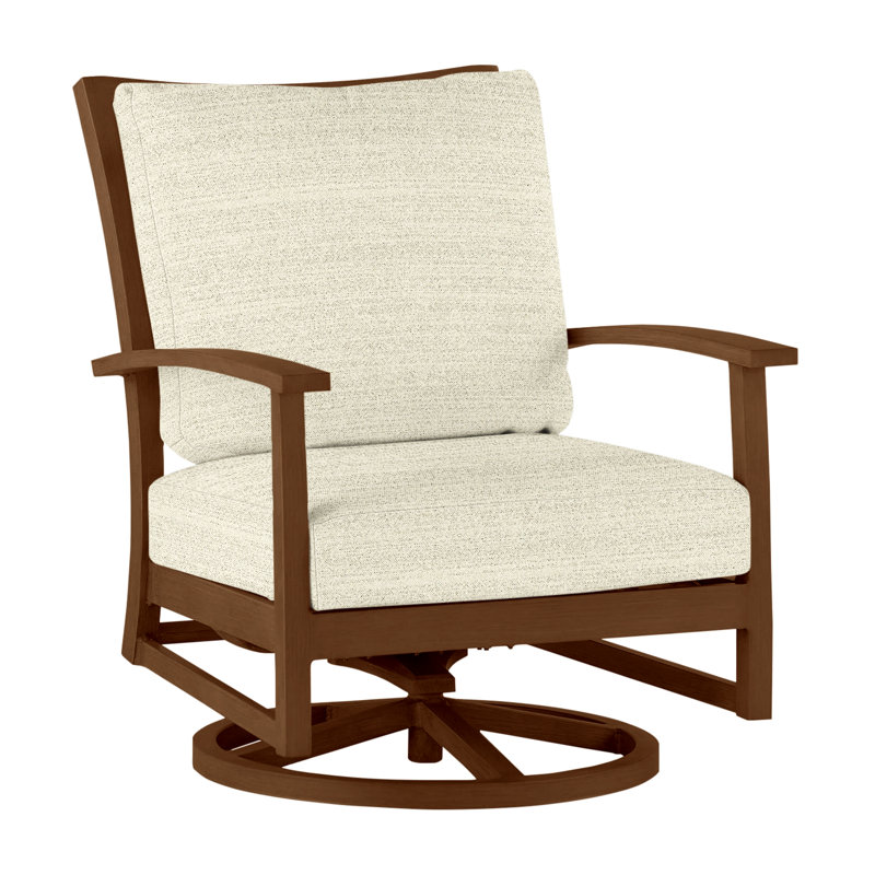 Chaise berçante pivotante en aluminium Charleston - Chêne, Sans bourrure + bourre standard, Chêne #60 aluminium Charleston