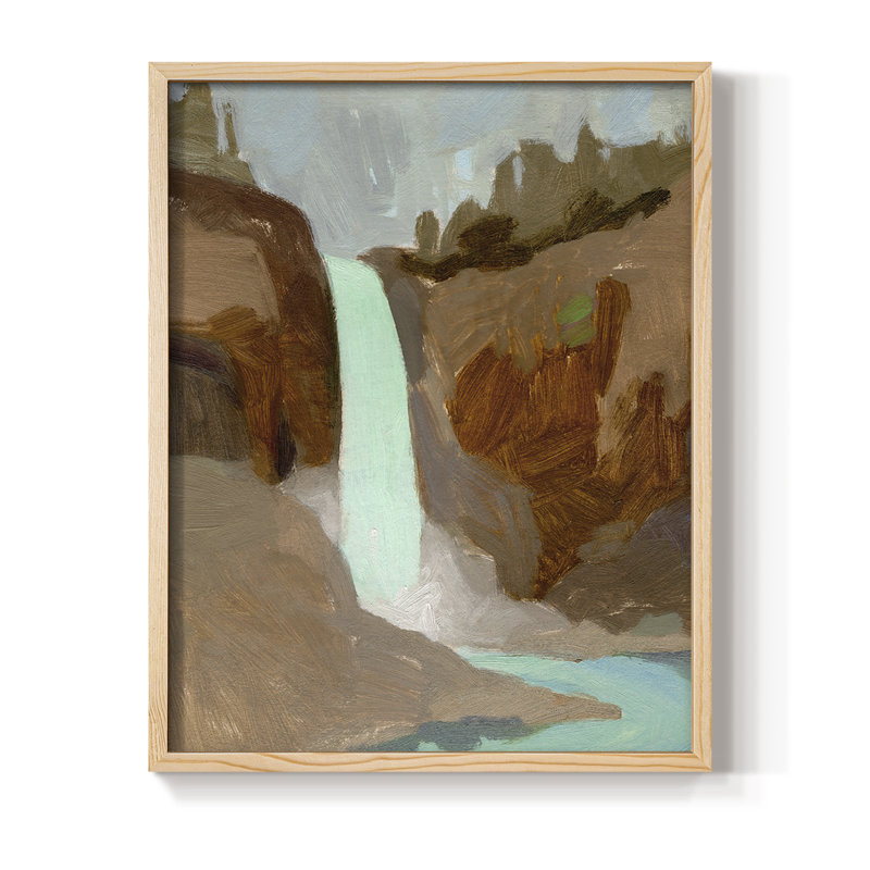 Turquoise Falls I, reproduction encadrée - bois massif, H 21 po x l 17 po