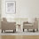 Fauteuil rembourré avec pieds en bois massif (lot de 2)