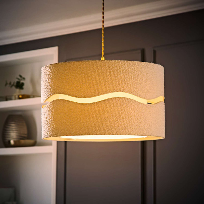 Hirz 28cm H Cotton Drum Lamp Shade ( Slip-On ) in Cream