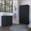 Ensemble de chambre à coucher, commode 2 pièces + armoire pour chambre à coucher / chambre d'amis | Noir | Bois d'ingénierie