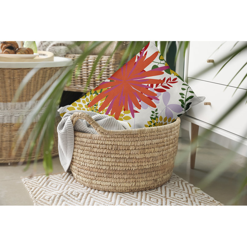 Floral Outdoor Reversible Throw Pillow, 14"H x 20"W, Rectangular