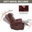 Fauteuil inclinable de massage manuel rouge en cuir véritable - Chaise berçante, pivotante, chauffante, de salon