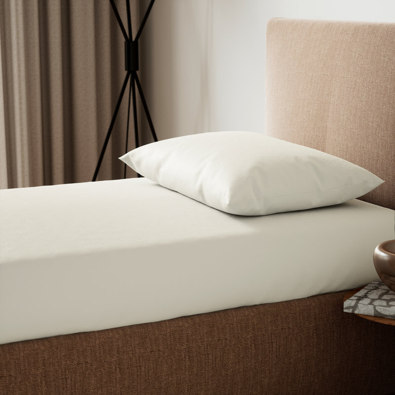200 Thread Count Cotton Sheet & Pillowcase Set, Super King (6'), Cream